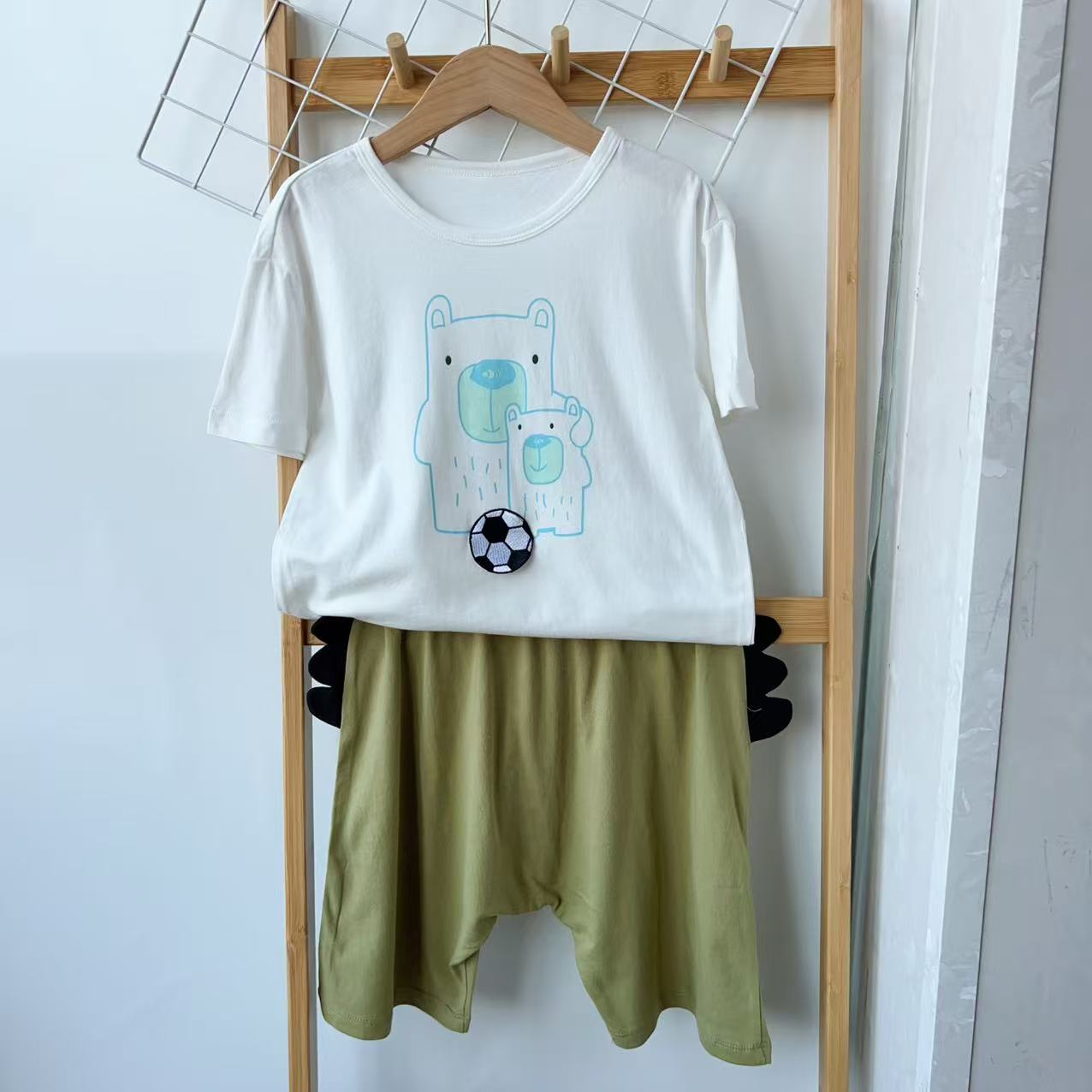 110-140码儿童套装男童夏季纯棉短袖短裤家居服套装
