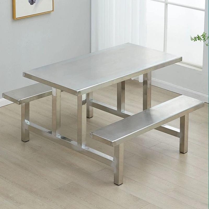 员工饭堂桌RAJ校食堂不锈钢学餐桌椅工厂餐餐厅连体桌饭厂家直供