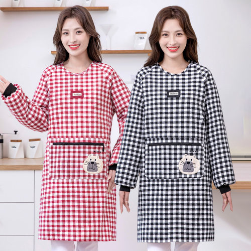 棉布卡通防污时尚拉链口袋罩衣