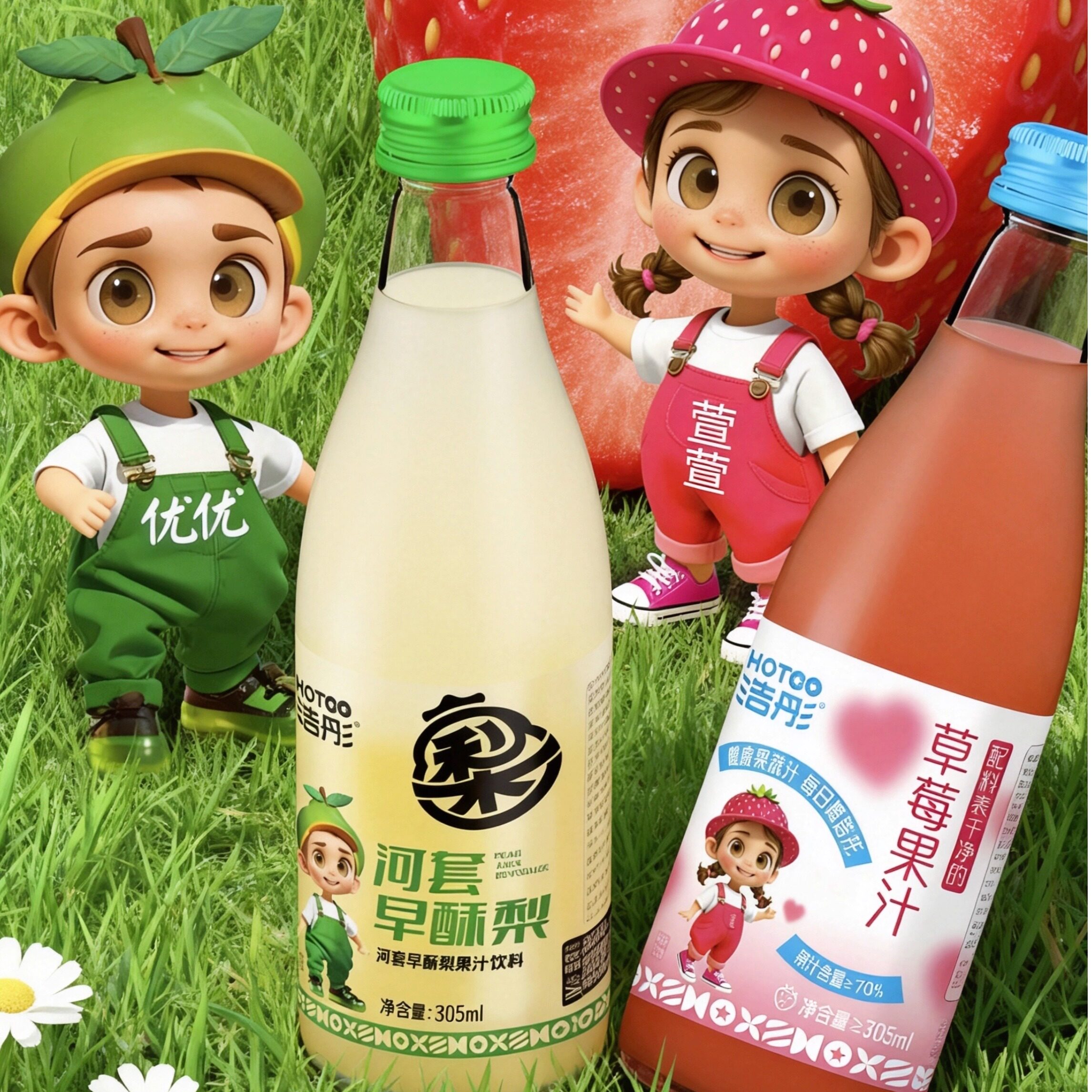 浩彤果汁饮料305ml草莓汁梨汁