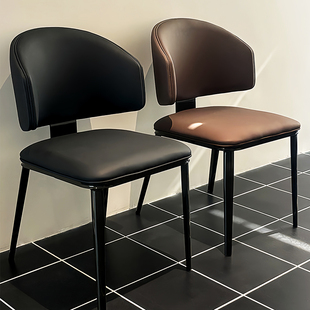 北欧餐椅家用餐桌椅简约咖啡厅餐厅靠背休闲会客椅高级感软包椅子