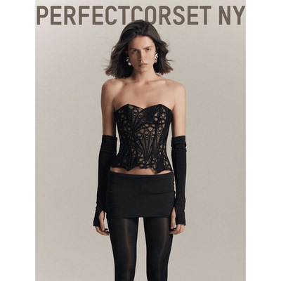 Florence不规则蕾丝绑带鱼骨胸衣 PerfectCorsetNY
