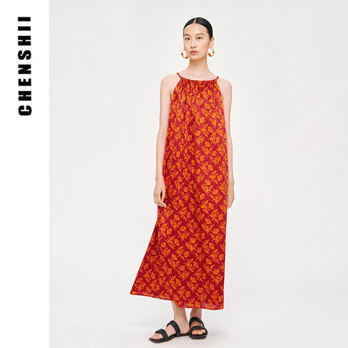 真丝吊带连衣裙CHENSHII