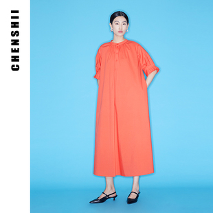 风琴褶袖 新款 阔摆连衣裙 2026春季 CHENSHII官方