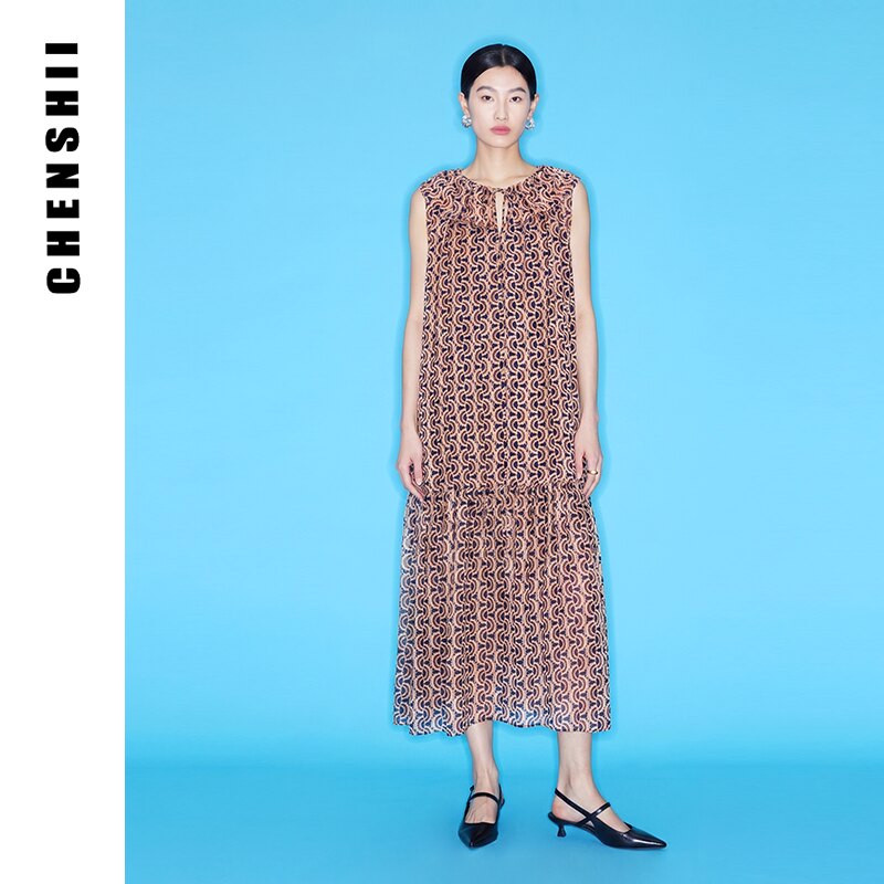 CHENSHII宽松印花连衣裙