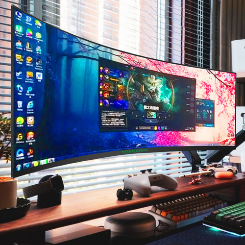 泰坦军团带鱼屏34英寸4K显示器C34A1R曲面电竞165Hz电脑32屏幕2K