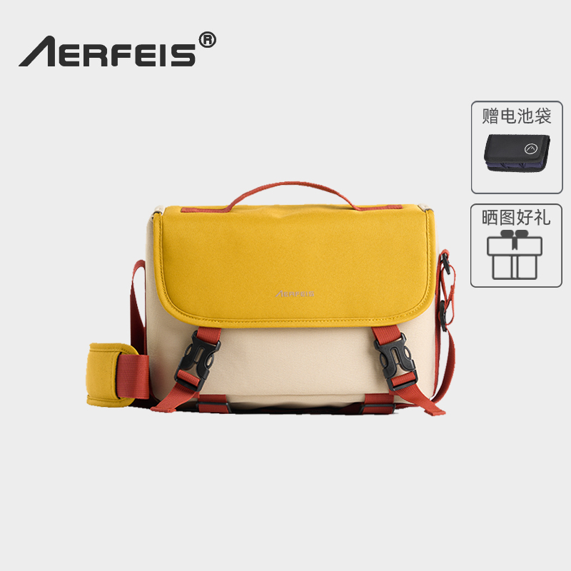 阿尔飞斯轻量单肩斜挎相机收纳包便携手提内胆包防震镜头保护包女适用拍立得佳能富士数码相机袋微单反摄影包