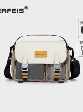 阿尔飞斯单肩斜挎复古摄影包女大容量便携手提微单反包适用富士尼康佳能索尼防水保护包收纳包三脚架相机包