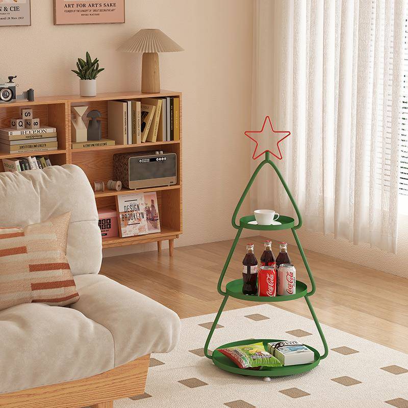 圣诞树边几置物架落地式家用阳台室内客厅多层花架装饰收纳铁艺架