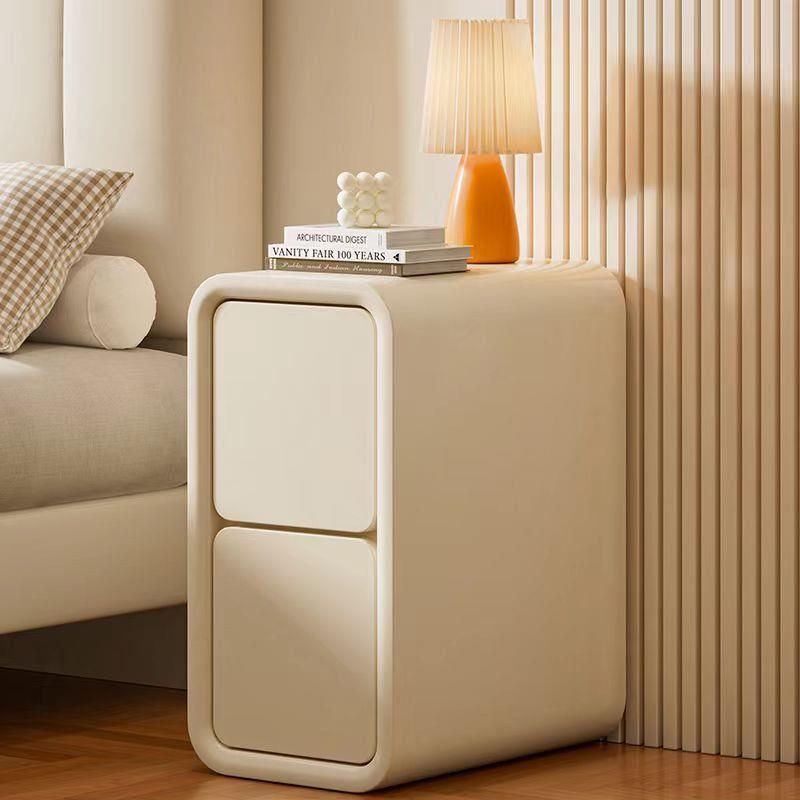 小型奶油安装床头柜家用卧室床边柜实木简约现代迷你收纳柜子