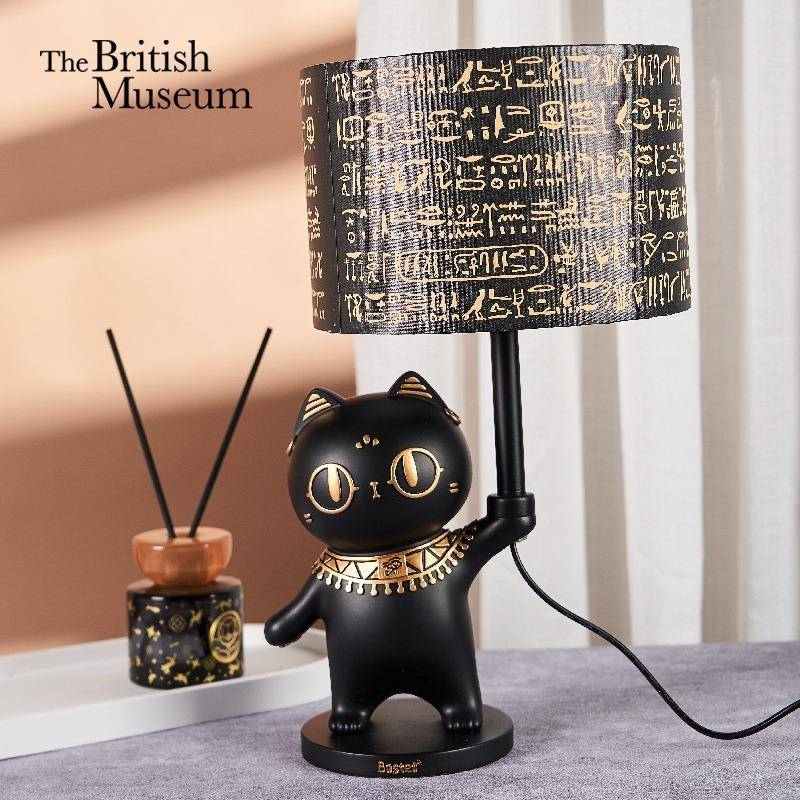 大英博物馆埃及系列安德森猫罗塞塔石碑萌猫卧室氛围灯台灯摆件