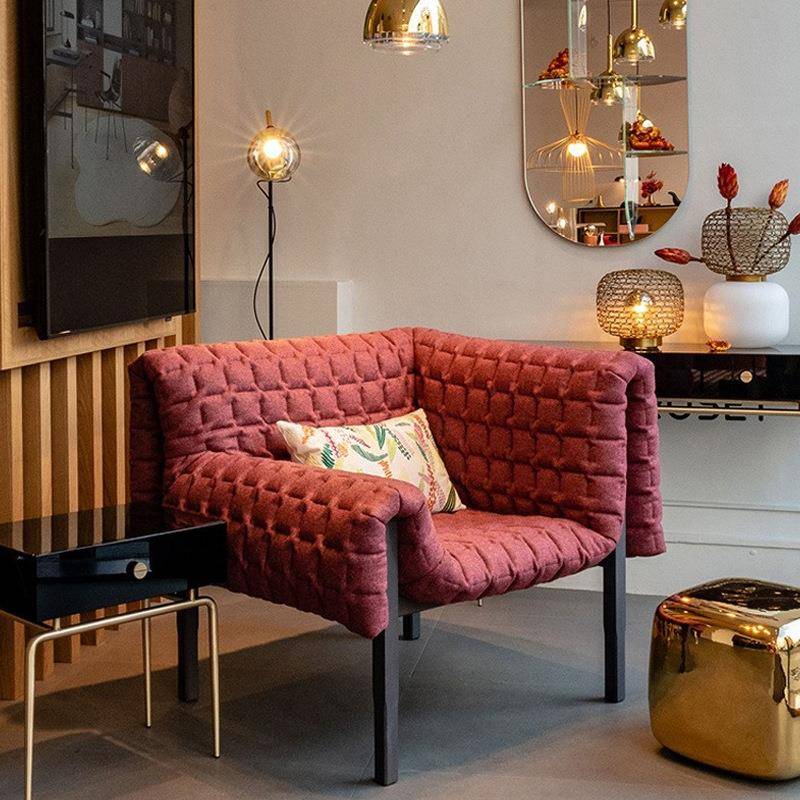 北欧客厅布艺椅子RUCHE设计师休闲单人椅写意空间懒人躺椅