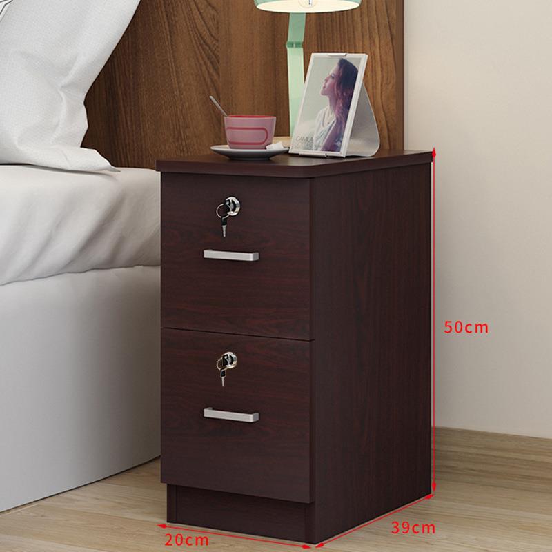 床头柜小型简约现代迷你20-25-30cm卧室超窄双抽带锁抽屉收纳新款