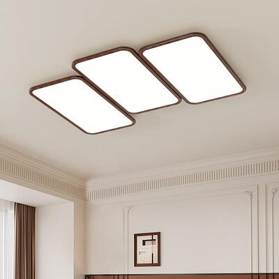 现代简约超薄1cm客厅吸顶灯护眼大厅主灯设计师款胡桃木纹钢琴灯