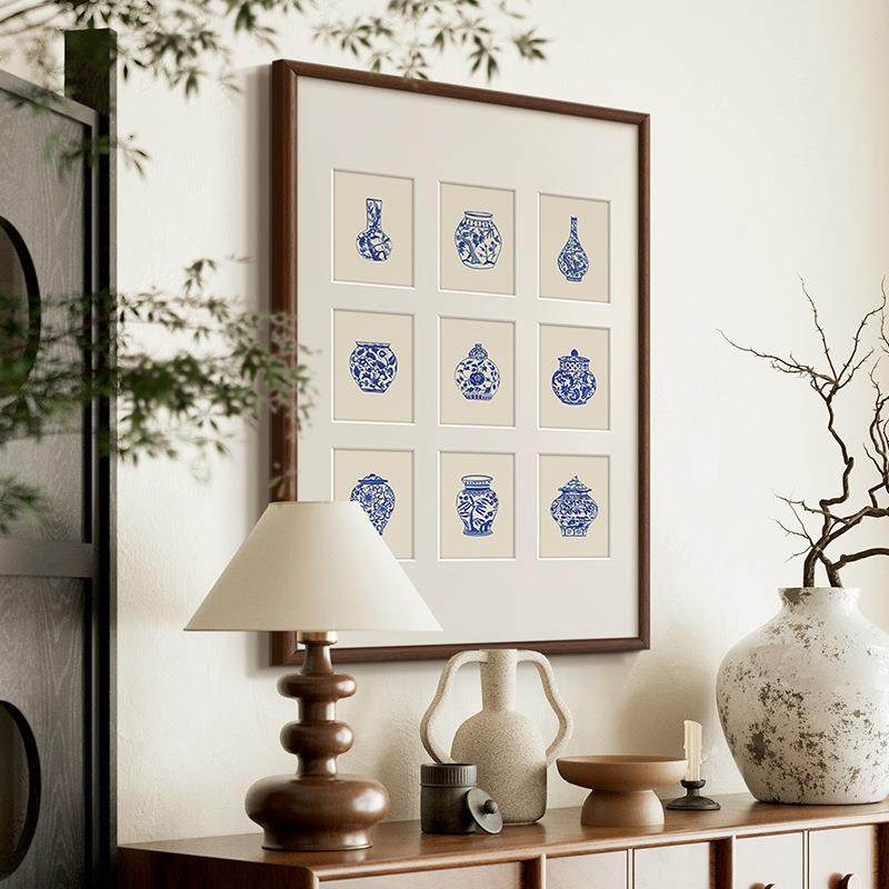 青花瓷·瓶安》法式现代中国风客厅装饰画新中式餐厅玄关花瓶挂画,机械设备,其他机械设备,淘宝优惠券,粉丝福利购,淘宝优惠卷