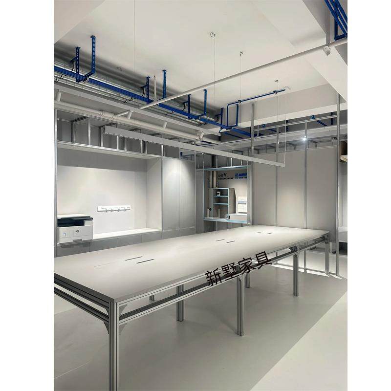 简约现代铝型材长条办公桌黑色桦木海洋板办公室工位桌多人工作台,家装灯饰光源,其它灯具灯饰,淘宝优惠券,粉丝福利购,淘宝优惠卷