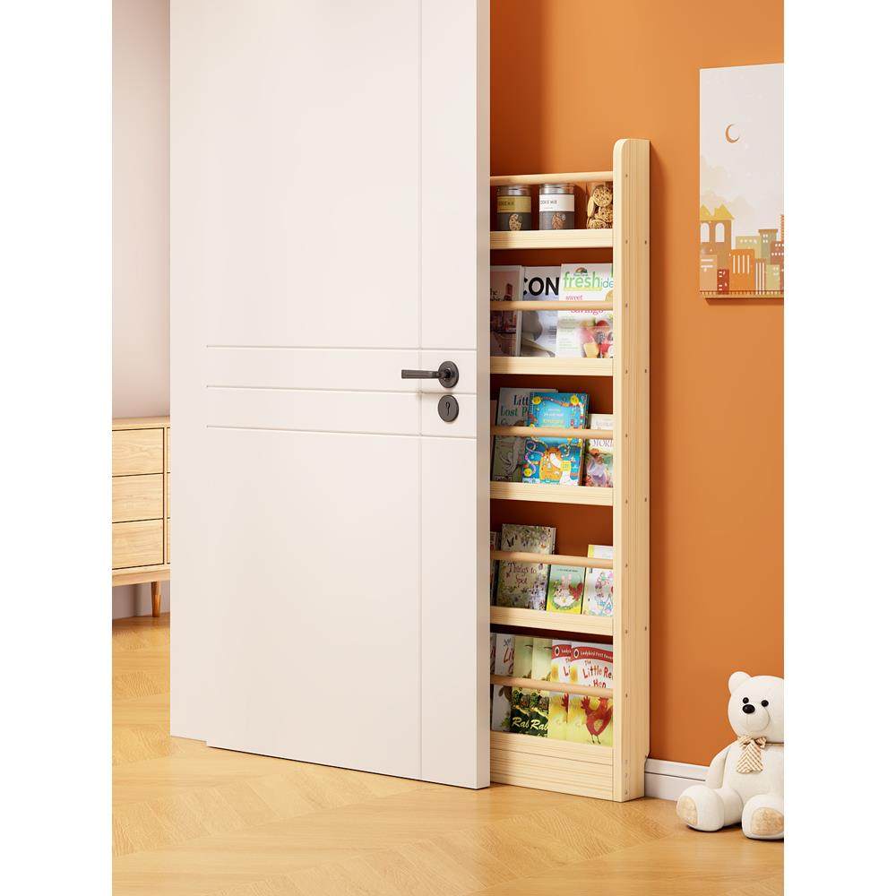 儿童实木书架置物架落地壁挂多层阅读收纳架门后薄书柜家用绘本架,机械设备,其他机械设备,淘宝优惠券,粉丝福利购,淘宝优惠卷