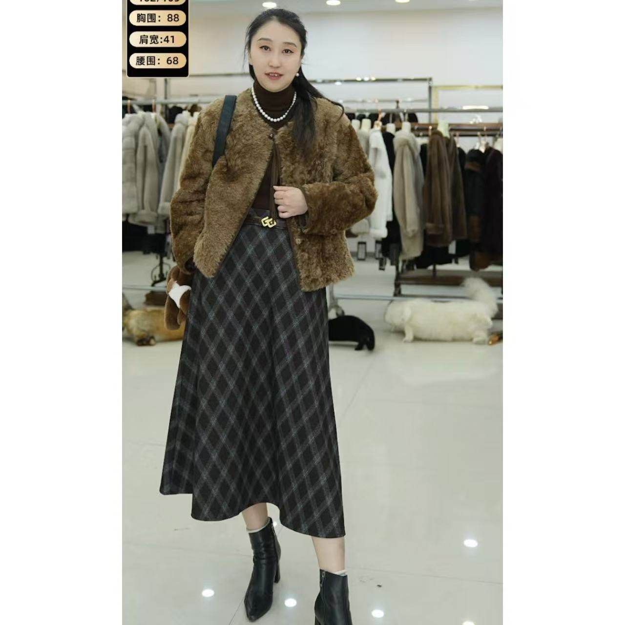 【设计总监然姐】复古格纹半身裙女中长款毛呢裙JJ44305066349,女装/女士精品,半身裙,淘宝优惠券,粉丝福利购,淘宝优惠卷