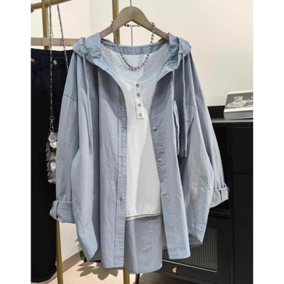 300斤加大码连帽防晒外套