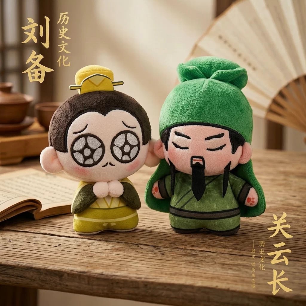 三国演义关羽10cm棉花娃娃挂件
