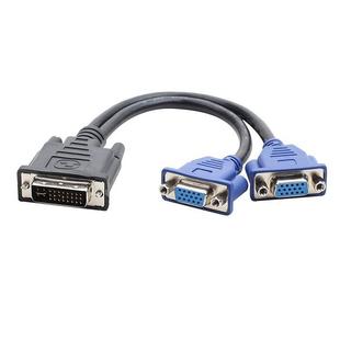 DVI DVI24 5转2个VGA母转接线电脑显卡显示器 I公转双VGA母转换线