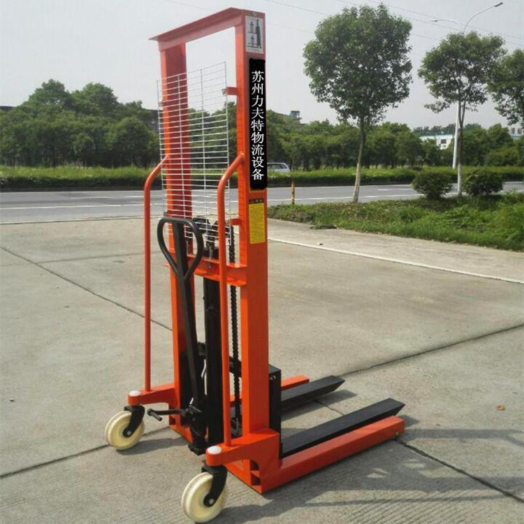手动液压堆高车1吨2吨3吨 小型两用脚踏1000kg手动叉车