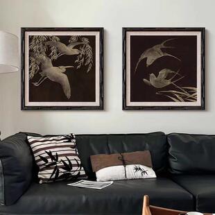 《燕喜》法式复古中国风客厅装饰画中古风新中式玄关卧室床头挂画