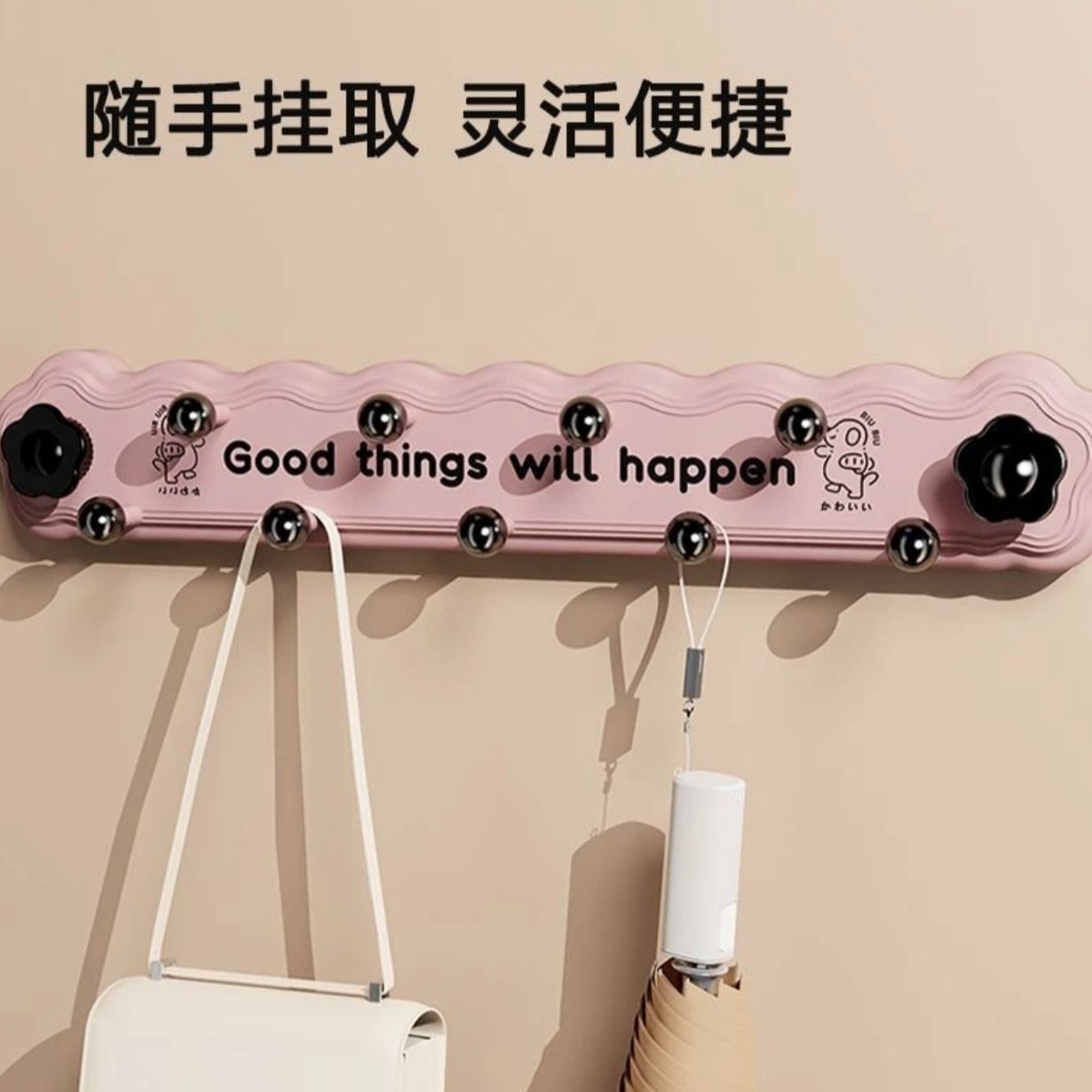 多巴胺吸盘旋转联排挂钩一排免打孔承重浴室厨房粘钩工厂一件批发