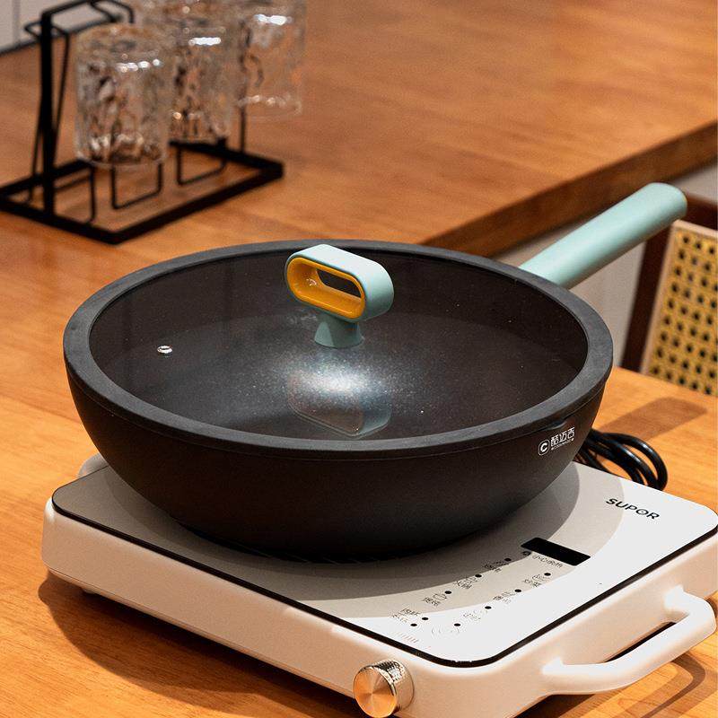 新款北欧风炒锅家用聚油炒菜锅麦饭石无油烟平底炒锅厂家,3C数码配件,USB灯,淘宝优惠券,粉丝福利购,淘宝优惠卷