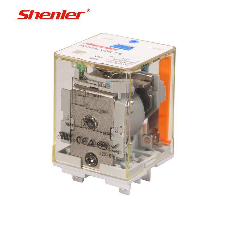 申乐功率REH1AO中间继电器小型电磁开关24V6脚11脚380V底座MY2NJ