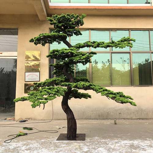 仿真迎客松松树绿植罗汉松假松树商场室内装饰造型美人景观摆件