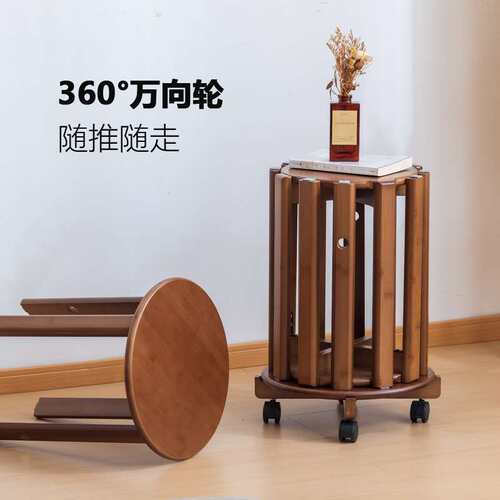 凳子 家用木板凳客厅时尚简约小矮凳圆凳木凳餐凳可叠放