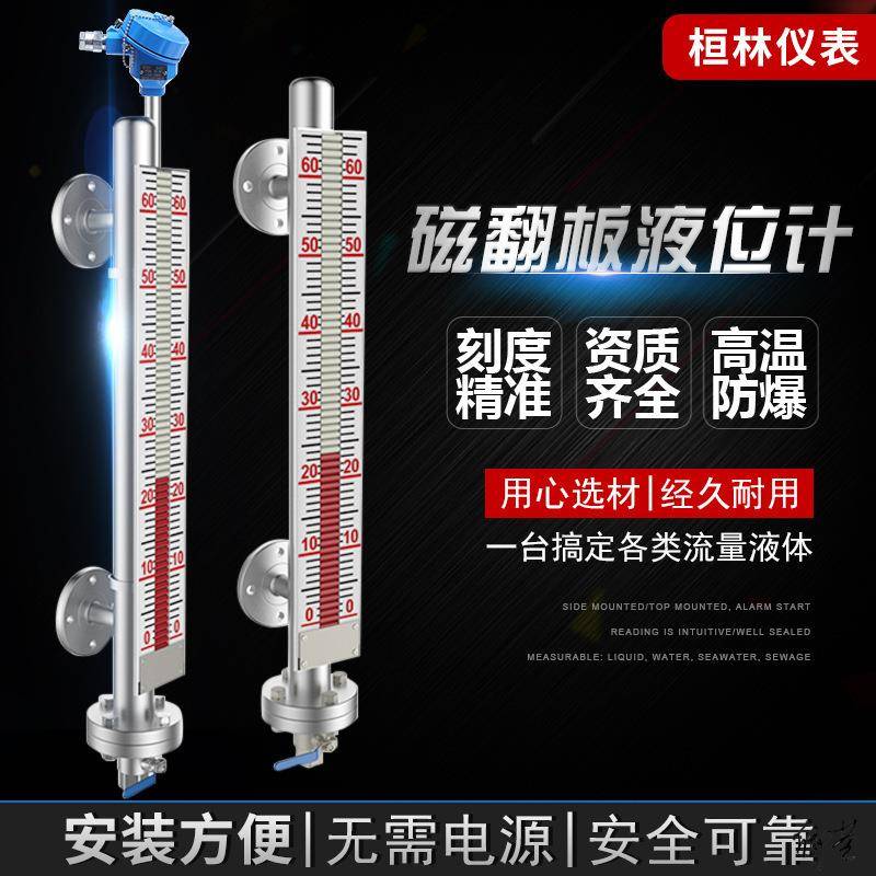 油位计磁翻板液位计带远传防腐水箱油锅炉变送器浮子顶装钢带磁性