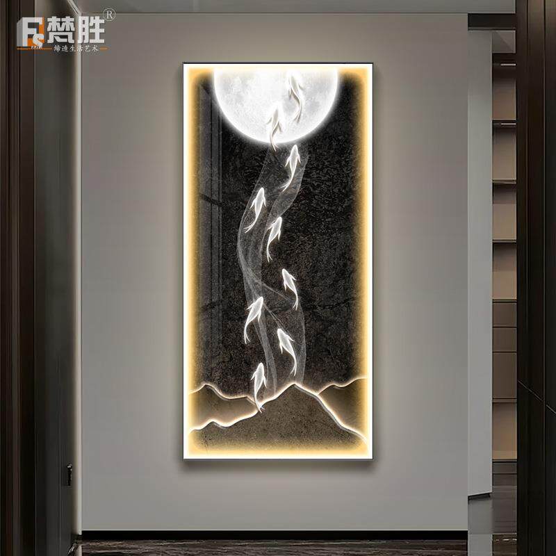 现代简约装饰画挂钟玄关装饰画钟表客厅走廊过道墙画挂钟网红钟