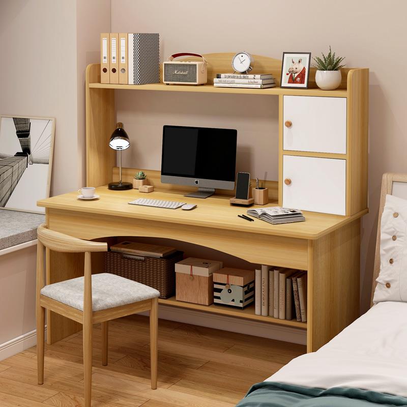 学生家用书桌书架一体桌卧室书房写字学习桌出租屋小型台式电脑桌