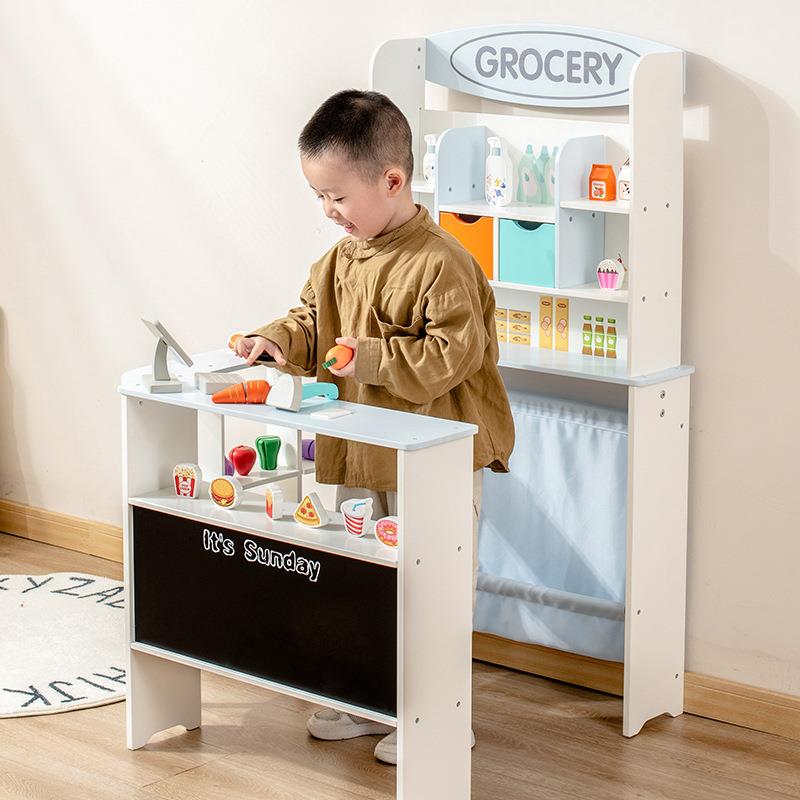 木制儿童仿真过家家大型杂货铺趣味贩卖超市男女孩互动益智玩具