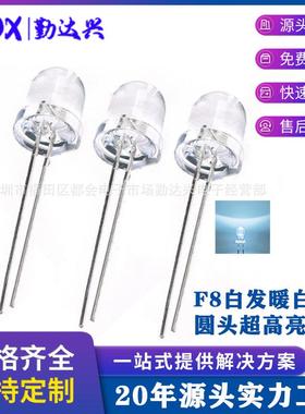 f10圆头小支架灯珠室内暖白灯小功率led直插灯珠10mm发光二极管