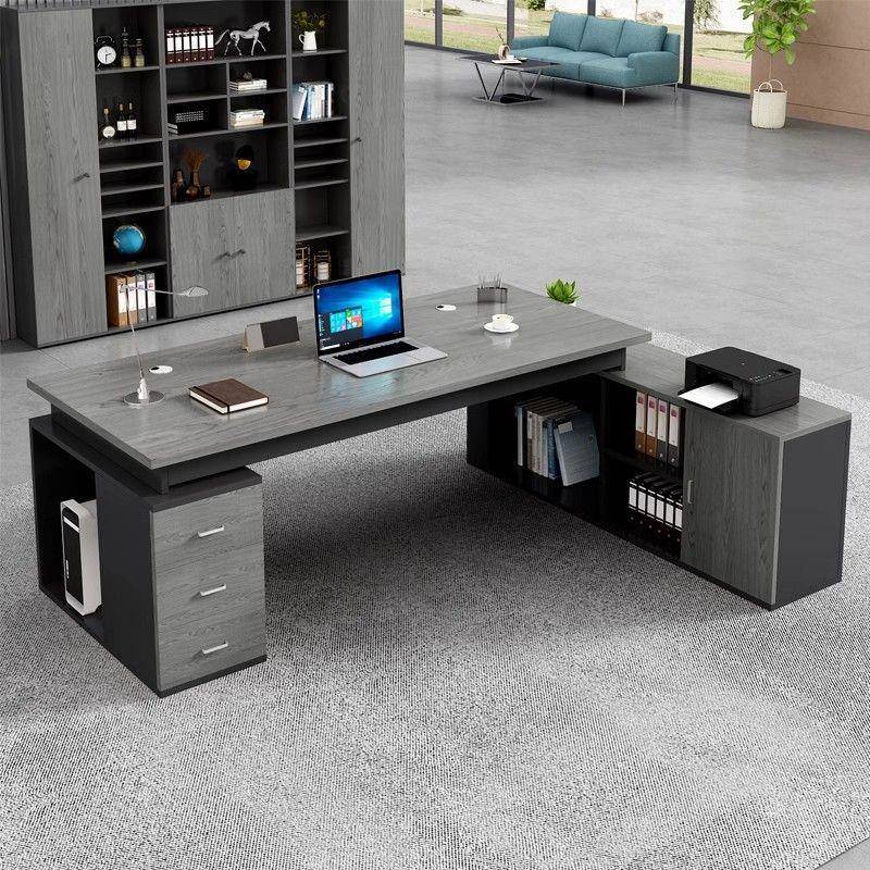 办公桌简约现代办公室电脑桌椅组合轻奢高级经理桌子大班台老板桌