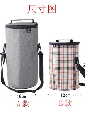 5YA1加高36cm保温袋圆形饭盒袋铝箔防水午餐包四层冷藏手提便当包