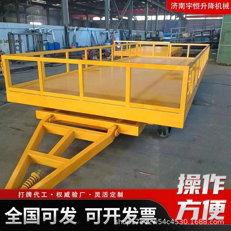 牵引式平板车机场物流货物转运车10.20.0吨重型拖运车