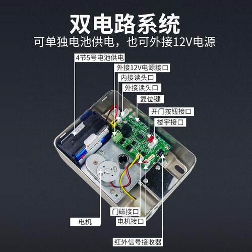 免布线IC门禁锁出租房电子一体铁门锁防盗遥控电磁锁电控锁刷卡