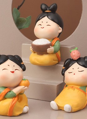 现货速发中式国潮风唐仕树脂工艺品创意系桌面装饰品摆件玄关