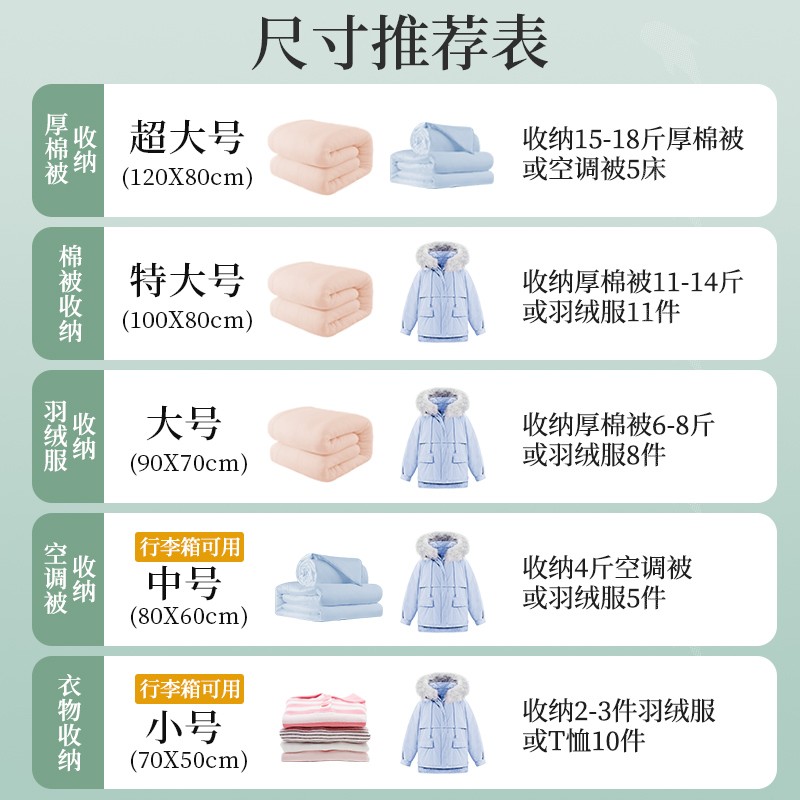 速发真空压缩袋收纳袋加厚被子衣服神器家用抽空气电泵行李箱袋子
