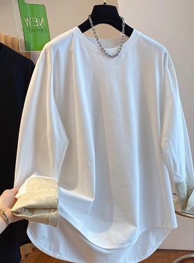 速发中新式白色上衣国风装20恤4春秋新款t2大码内搭打底衫时尚洋