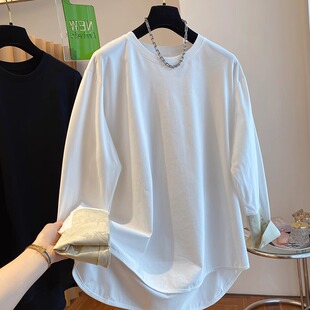 速发中新式白色上衣国风装20恤4春秋新款t2大码内搭打底衫时尚洋