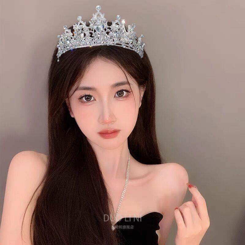 现货速发高级感生日水晶韩式结婚仙美婚纱公主头饰新娘王冠成年大