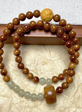 和田玉两圈原创文玩手链