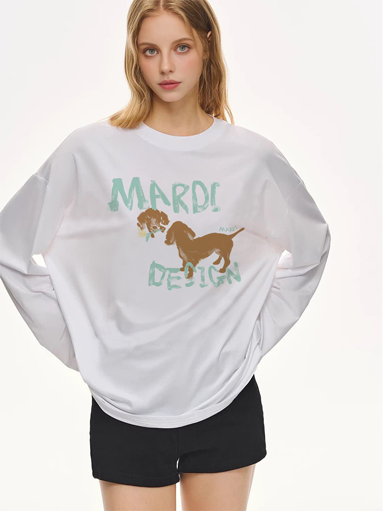 Mardi韩版时尚百搭轻奢休闲长袖T恤25春秋新款设计感宽松天丝上衣