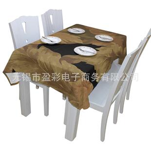黑底金代黄树DP-1338-叶桌台布现文艺小清新加厚几茶盖布布