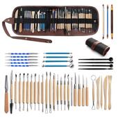 陶艺工具43件套装 雕刻硅胶笔DIY刀本粘土泥塑RHD丸棒七针